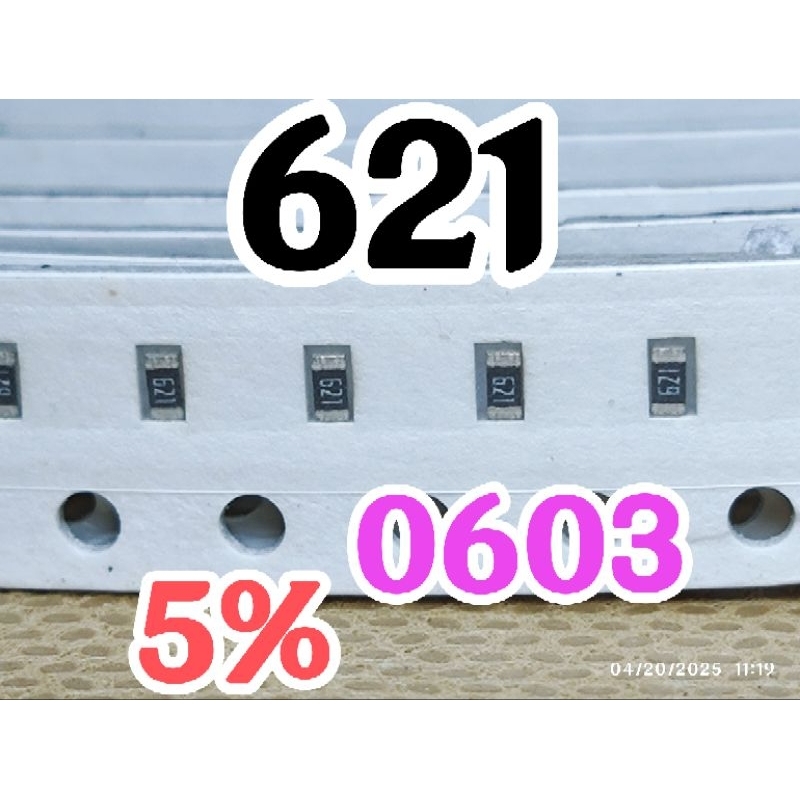 10pcs Chip resistor smd 621 620R size 0603 1608 620ohm 620R OHM