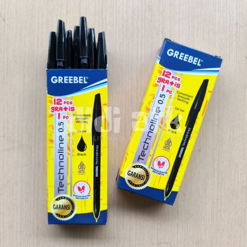 

Pulpen Greebel Technoline Warna Hitam 0.5mm 1 Pak (12+1 Pcs) - Stationery Pen