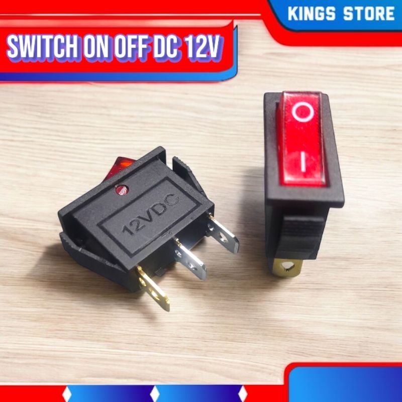 Saklar On Off DC + Lampu 12 Volt/Saklar Switch On Off DC 12V + Lampu