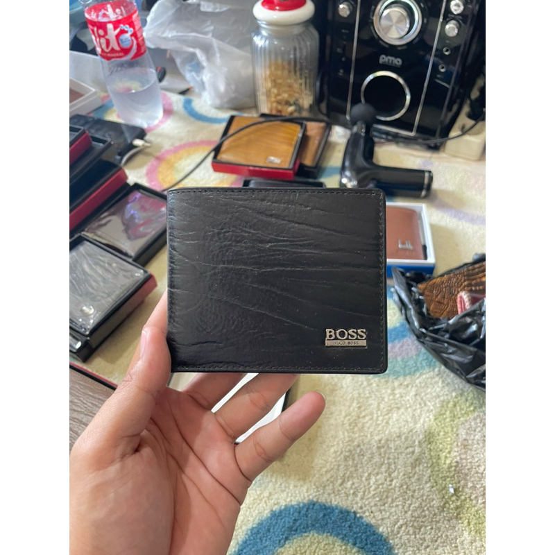 DOMPET PENDEK KULIT ASLI URAT HUGO BOSS HITAM