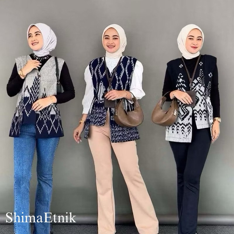 Vest Tenun Etnik Vest Tenun Handmade Rompi Tenun Vest Kerja Rompi Tenun Elegan
