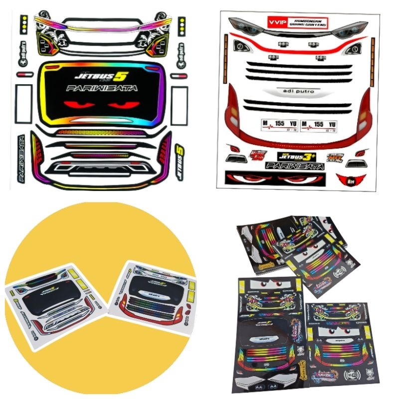 Head Lamp RGB miniatur bus JB3 JB5 (Stiker Cutting)