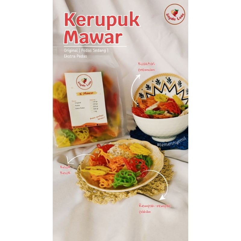 

Kerupuk Seblak - Kerupuk Mawar 250 gr - Seblak Kering - Sagala Lada