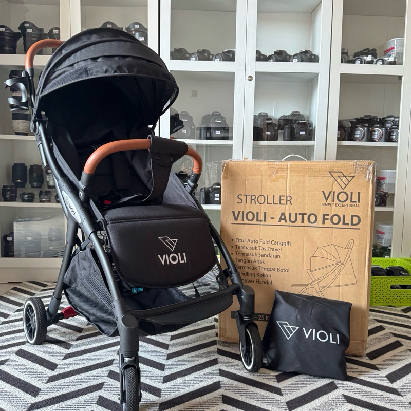 Stroller Violi Auto Fold Black Preloved