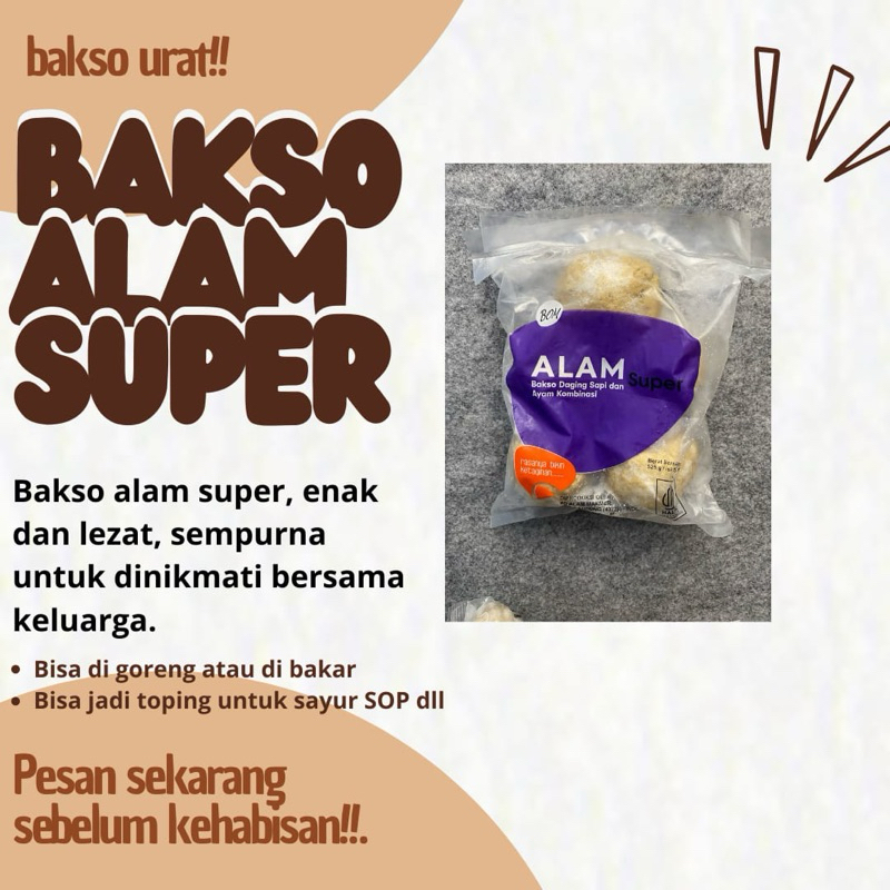 

Baso Alam Super BOM isi 5 Bakso Super jumbo URAT
