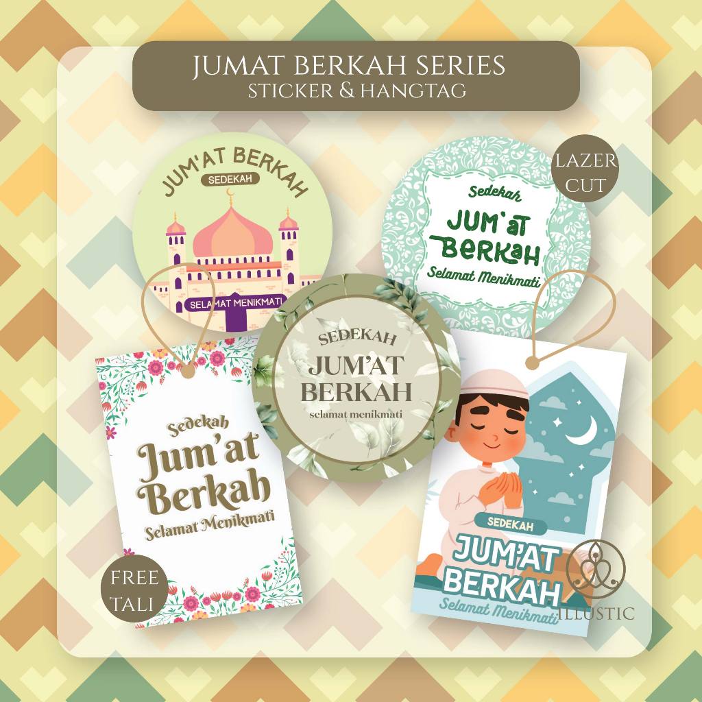 

Sticker Hangtag Stiker Gift tag Kartu Ucapan Jumat Berkah(BISA CUSTOM)