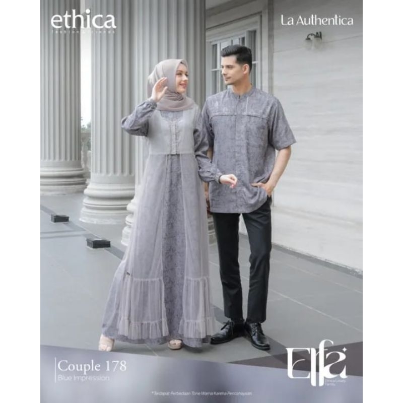 DISKON 30% KAGUMI COUPLE 178 Blue Impression By Ethica Baju Couple Pasangan