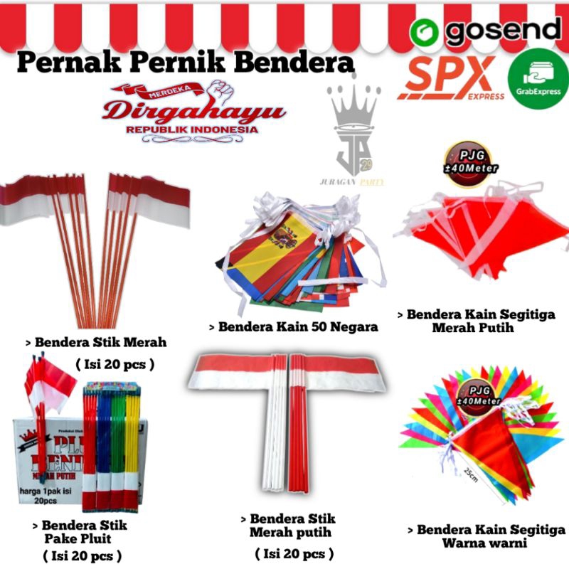 (Harga murah) Bendera Merah Putih Agustusan, Dekorasi Agustusan,Dekorasi HUT Ri