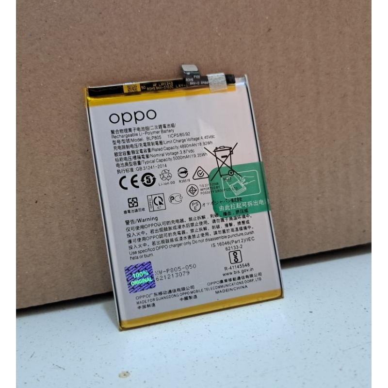 Baterai Oppo 100% Original Baterai Oppo BLP 805 Baterai Oppo A16 Baterai Oppo A33 2020 Baterai Oppo 