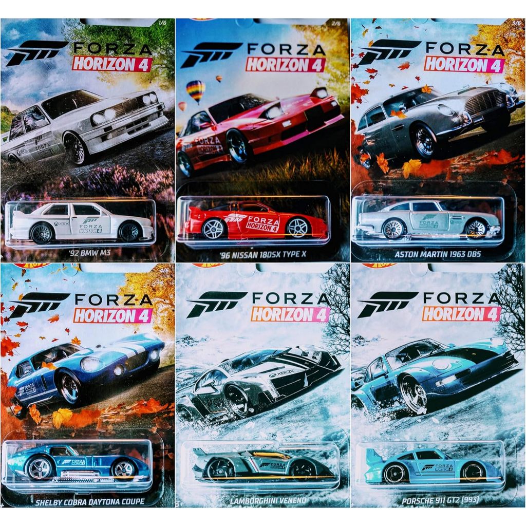 Hot Wheels Forza Horizon 4 Series Lamborghini Veneno 92 BMW M3 Nissan 180SX Type X Aston Martin 1963