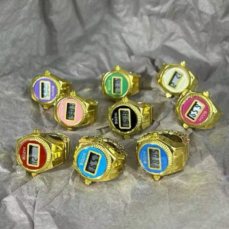 Jam Cincin Tangan Digital Bozhi super Elegan Pria Wanita Bonus Baterai | Kotak Cincin Jam Original