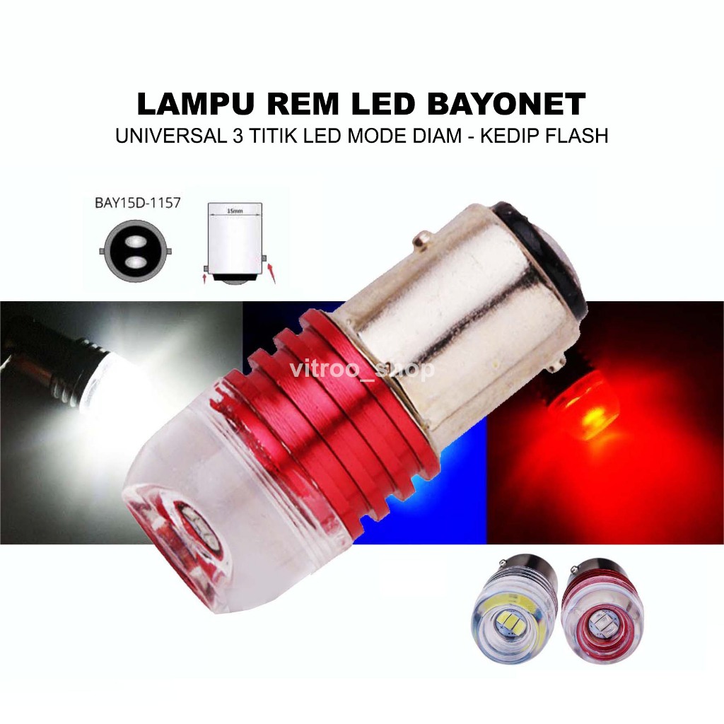 LR04 - Lampu Belakang Rem Stoplamp LED Mode Kedip Motor Mio Beat Scoopy Jupiter Z Mx Supra X 125 Rev