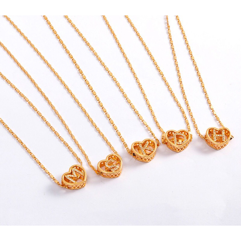 kalung huruf motif love mata