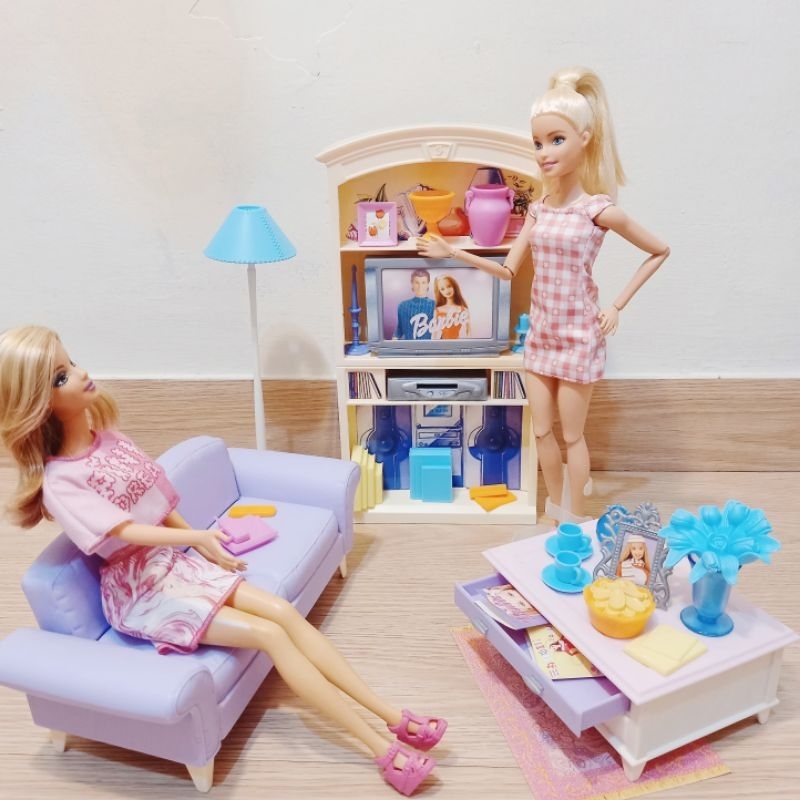 Preloved Barbie Living Room 2002 Playset | Mainan Perabotan Barbie