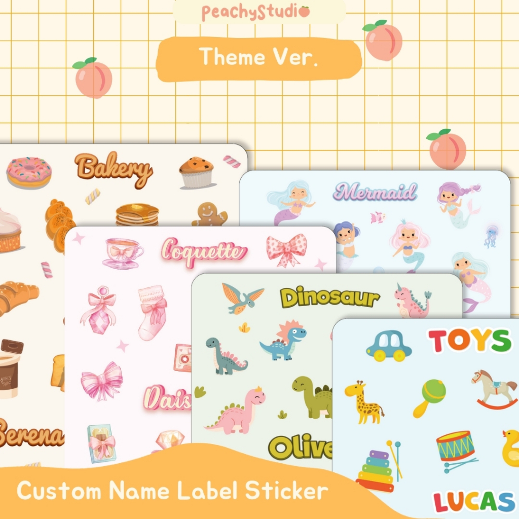 

Custom Theme Label Nama Stiker Anak Sticker Sheets Aesthetic for journal, scrapbook, decorate