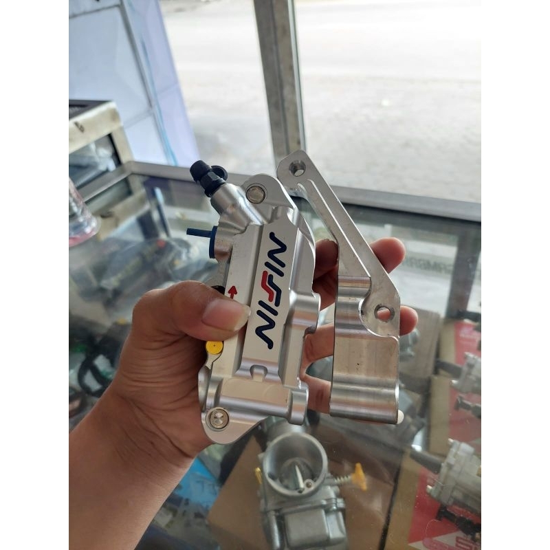 KALIPER NISSIN 4 PISTON SET BREKET CNC MEGAPRO TIGER NINJA R NINJA RR SATRIA FU
