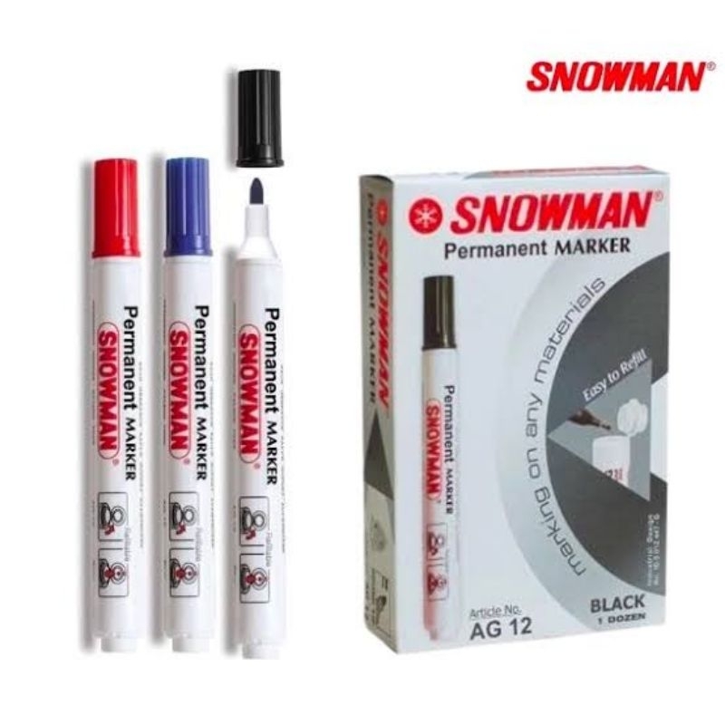 

spidol snowman permanen Original harga per 1 pcs