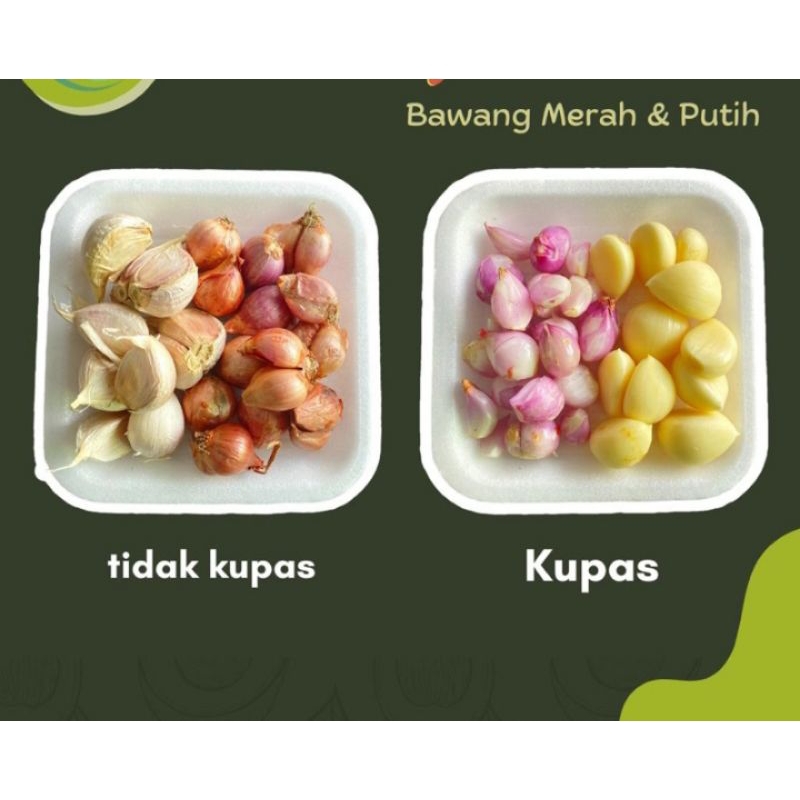 

Bawang putih dan merah kupas