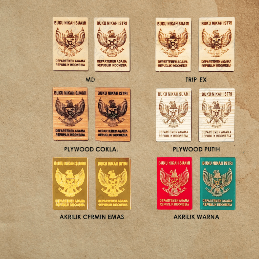 

Replika Sepasang Buku Nikah Bahan Akrilik / 1 Set Buku Nikah Hiasan Mahar / Scrabbook Buku Nikah Kecil