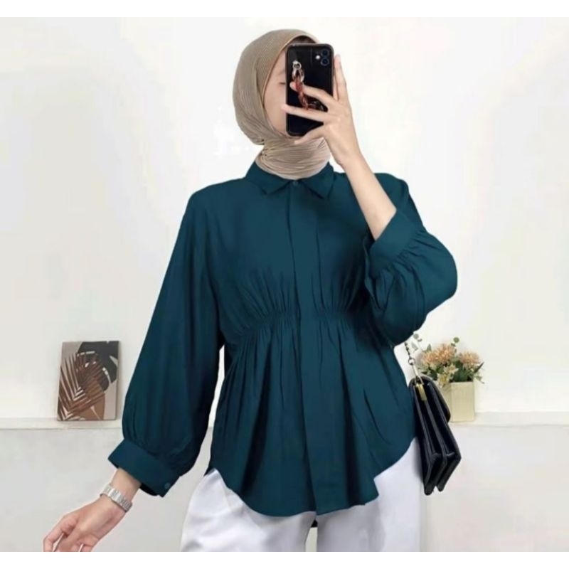 AIKO SHIRT BLOUSE KEMEJA KERUT WANITA/ AIKO SHIRT BLOUSE/ BLOUSE WANITA KEKINIAN BAHAN KATUN
