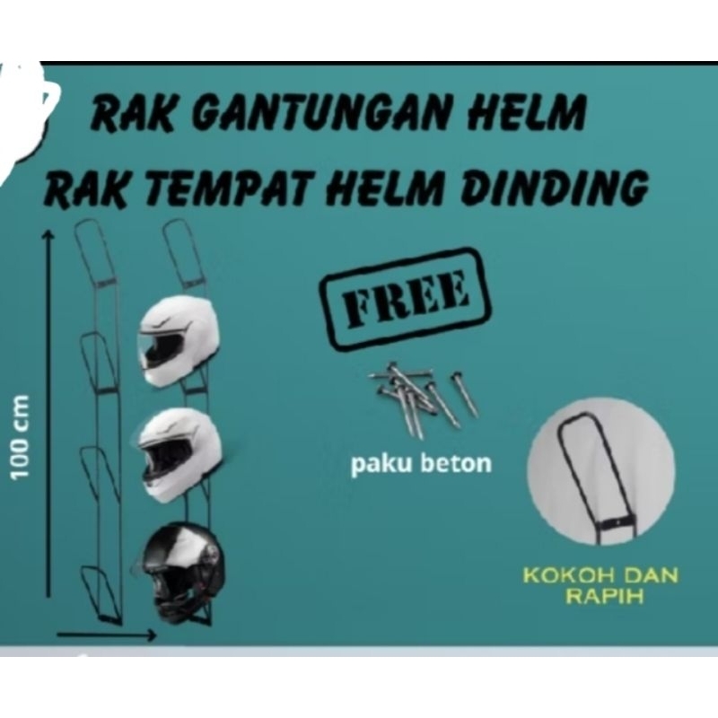 Terangbenderang_ Rak Helm Susun Gantung Rak Helm Susun Gantung Dinding