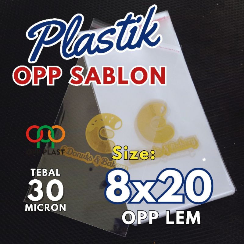 

Plastik OPP 8x20 Sablon | 1000 pcs | Tebal 30 micron