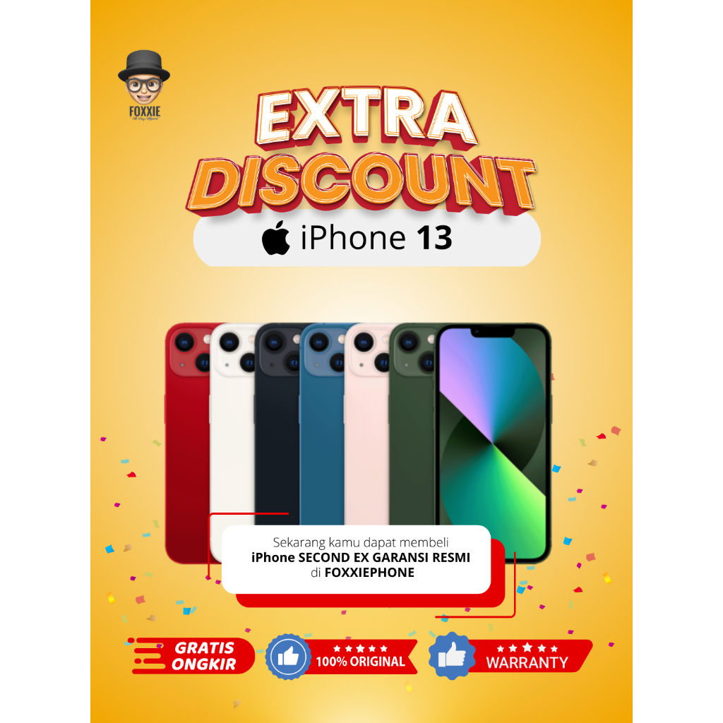 FOXXIEPHONE IPHONE 13 128GB 256GB SEKEN ORIGINAL