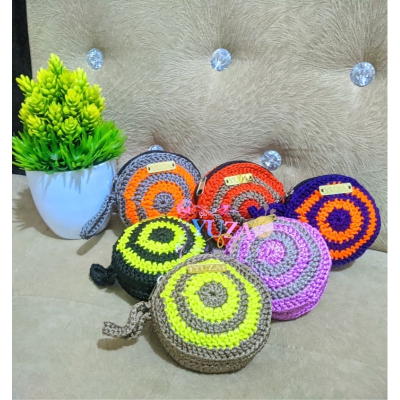 Dompet Rajut / Dompet Koin Bulat 1 Slot "Handmade"