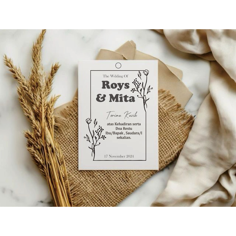 CUSTOM KARTU UCAPAN 120pcs , Kartu ucapan terimakasih souvenir pernikahan/ulang tahun