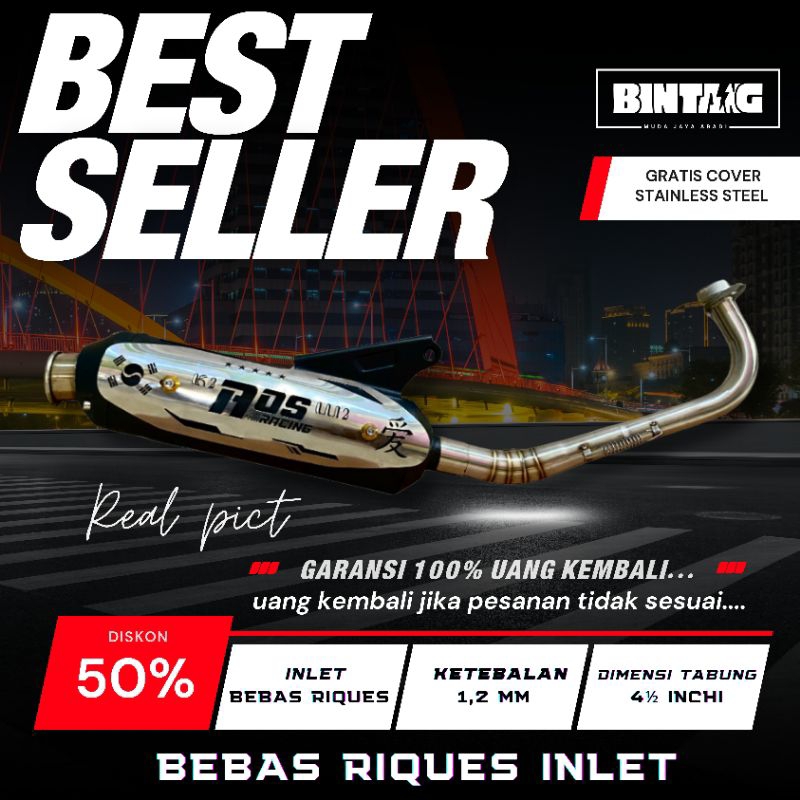 Knalpot type KENOCHI Original Aos Racing TB Vario Cover stenlis New Scoopy Beat Deluxe fi esp Karbu 