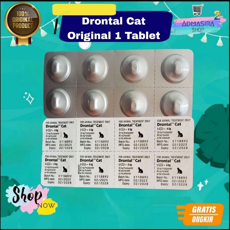 ASLI Drontal Garansi DRONTAL CAT ORIGINAL Obat Cacing Kucing Drontal Tablet