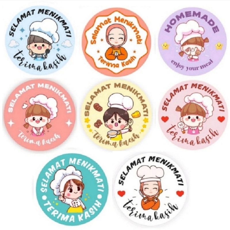 

(100pcs) Stiker Bulat Selamat Menikmati | Stiker Terimakasih | Stiker Kue | Stiker Lucu | Stiker Murah