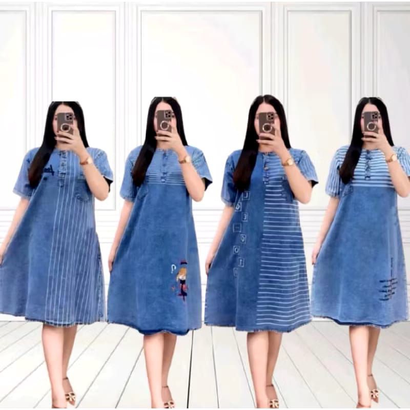Dress Jeans Terbaru Dress Wanita Kekinian Daster Jeans Premium Dress Rumahan Daster Harian Daster Sa