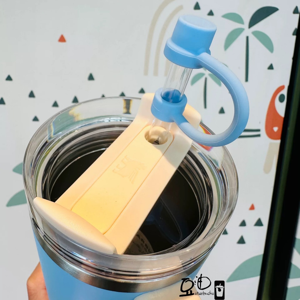 Starbucks Stanley Summer Fresh Ice Blue Stainless Steel Water Bottle Tumbler (887ml)