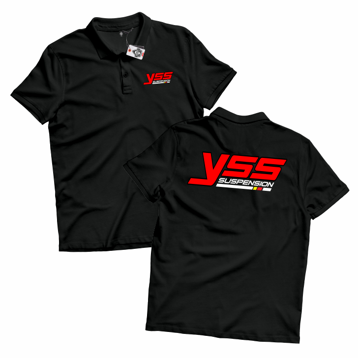 KARIMAKE Polo Shirt Kaos Kerah Unisex Gambar Racing YSS SUSPENSION Logo