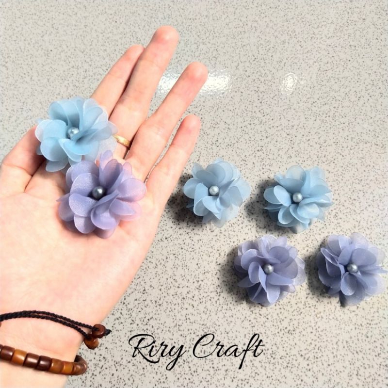 Aplikasi bunga organza | Aplikasi bunga solder 3D | cornelia 3cm