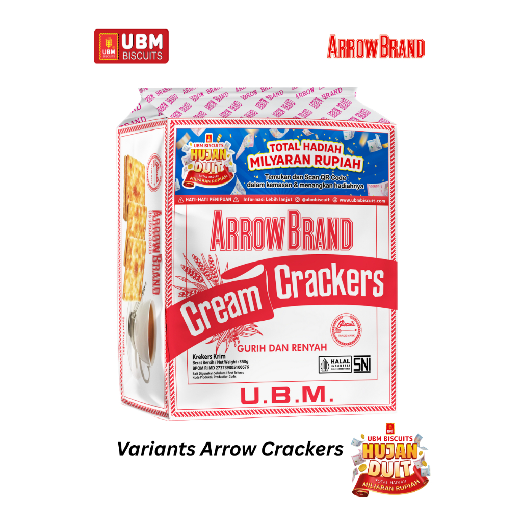 

UBM Biscuit Cream Crackers 350gr (Arrow Brand) - Asin