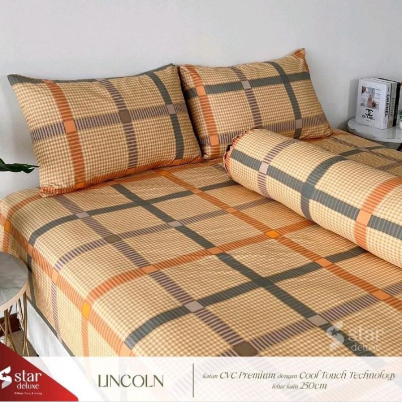 Sprei Homemade Uk 90x200–200x200 katun star motif Lincoln