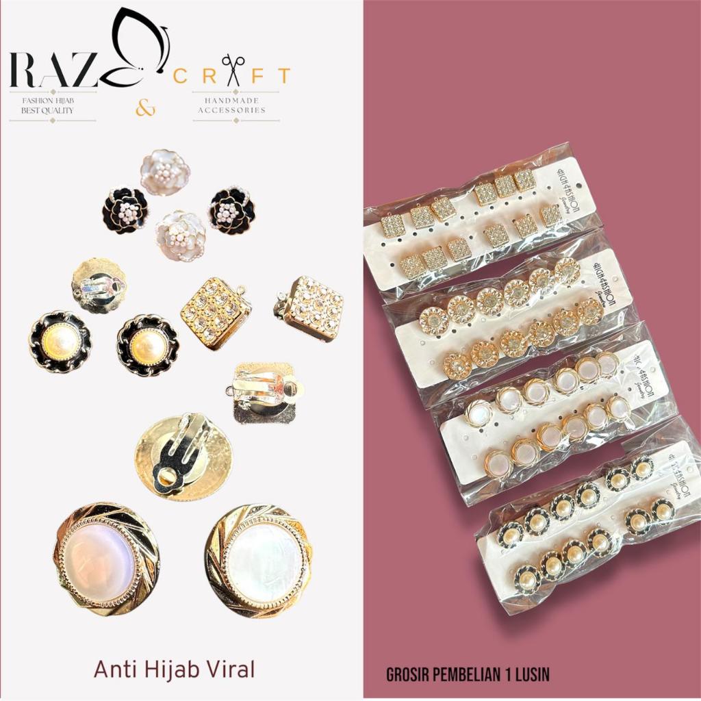 Grosir Anting Hijab 1 Lusin | Anting Klip Jepit Hijab | Aksesoris Hijab Wanita