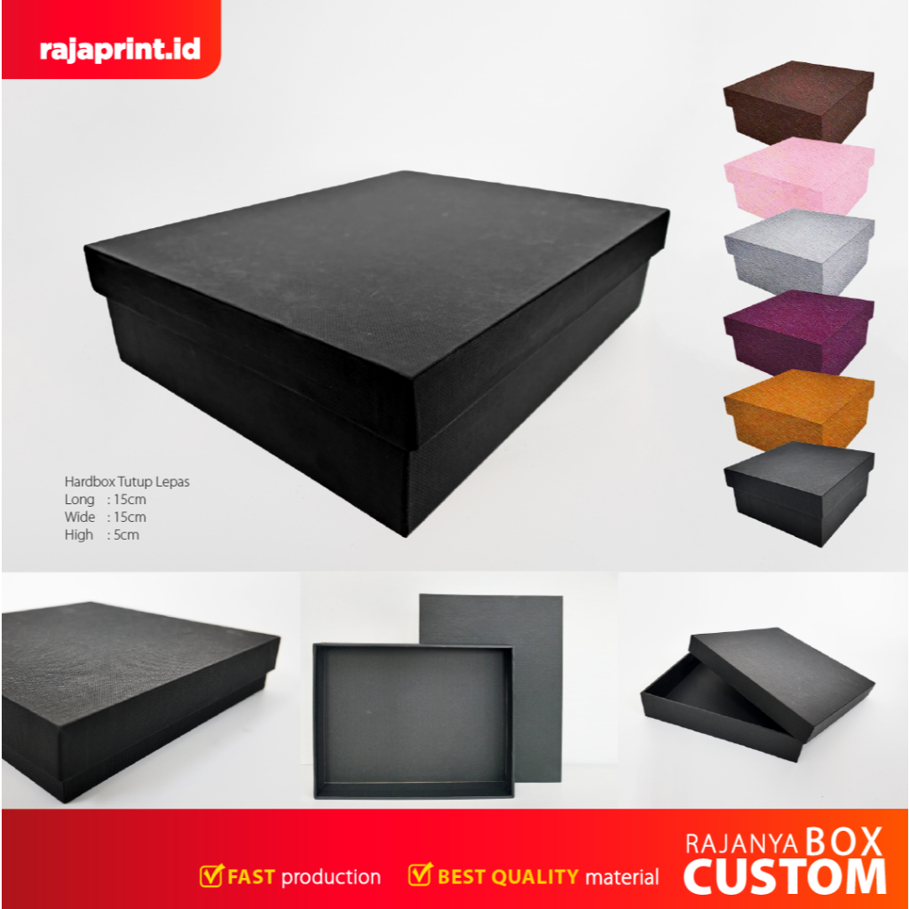 

KEMASAN HARDBOX 15X20X5CM PREMIUM TUTUP ATAS POLOS TEBAL BISA CUSTOM LOGO UKURAN