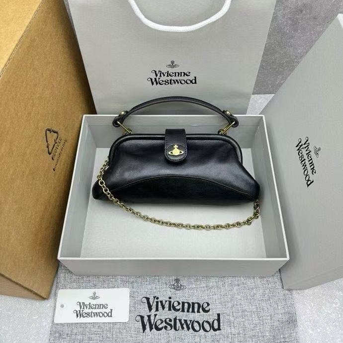 Vivienne Westwood Handheld Single Shoulder Crossbody Bag for Women, Black 4849