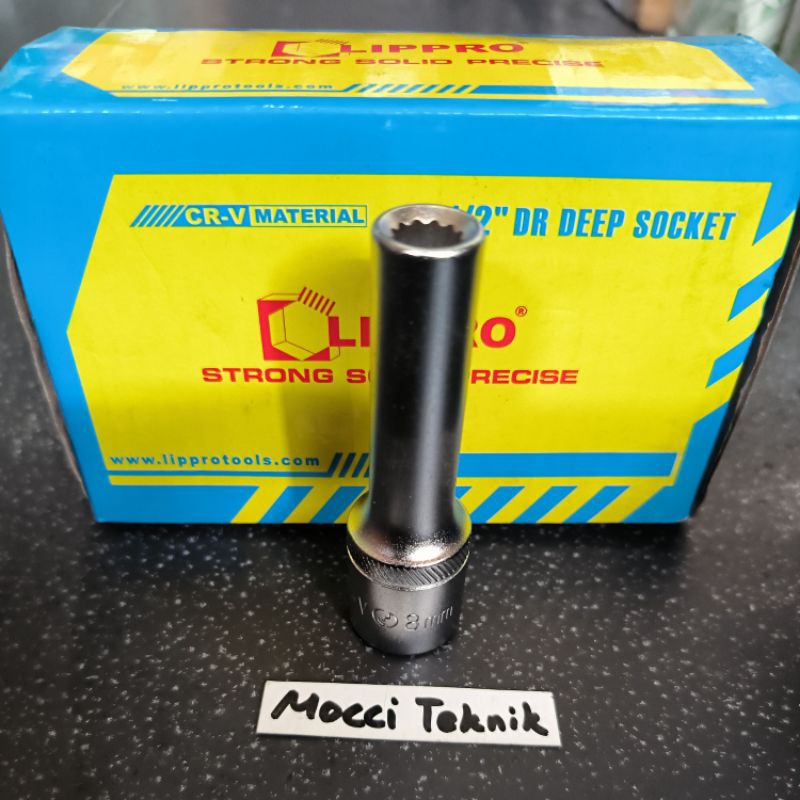 Kunci Mata Sok Shock Socket 8mm Panjang Lippro 1/2