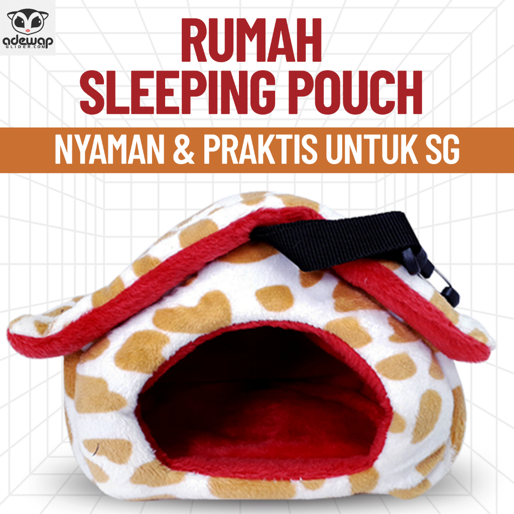 ADEWAP GLIDER Sleeping Pouch Sugar Glider Bentuk Rumah Tempat Tidur Sugar Glider