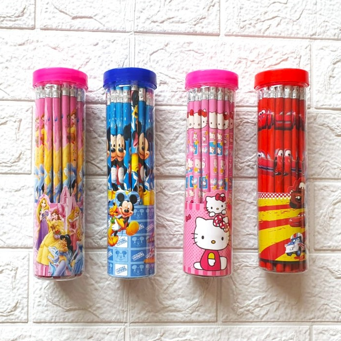 

Pensil + Penghapus Fancy Karakter Tabung isi 24 Pcs