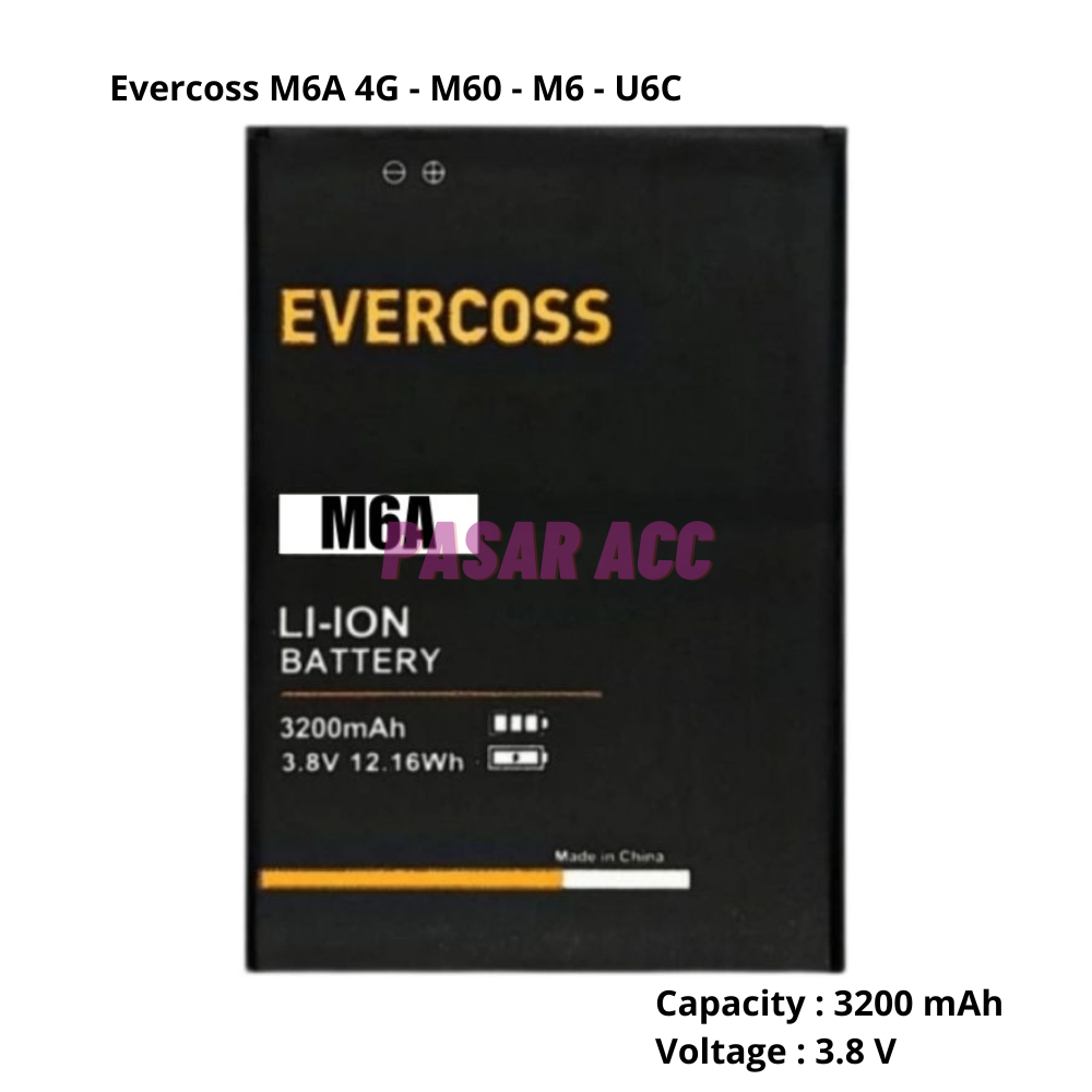 Baterai Evercoss M6A 4G - M60 - M6 - U6C Batre Double Power