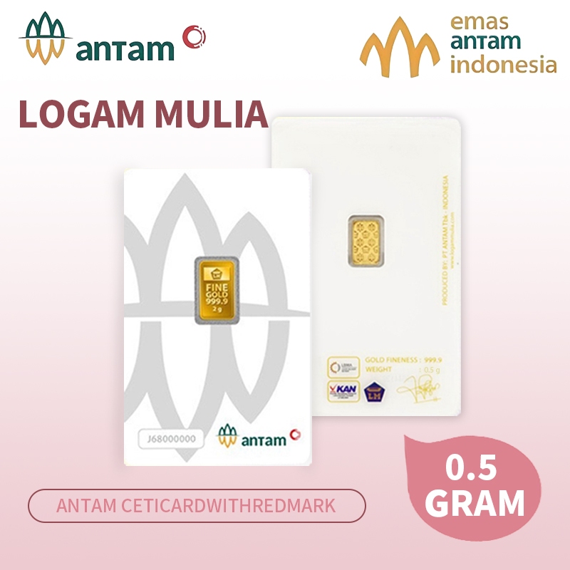 mas batangan Antam emas asli logam mulia0.5 gram asli 999,9 Antam remodeled certieye0.5-0.5