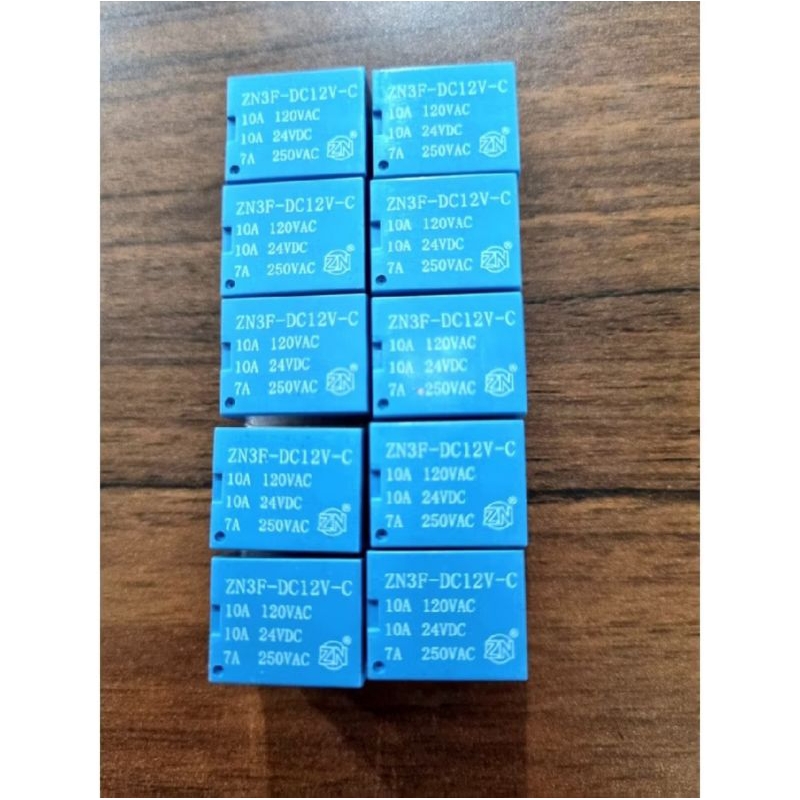 Relay DC 12V 10A 5pin Merek ZN Relay 5kaki