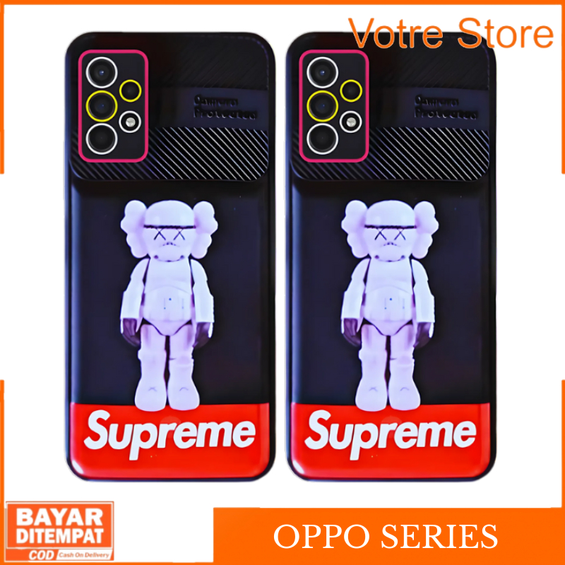 Casing Aesthetic Supreme Oppo A5S A7 A11K A12 A15 A15S A16 A16S A17 A54 4G F9 Case Elephant Pro Came