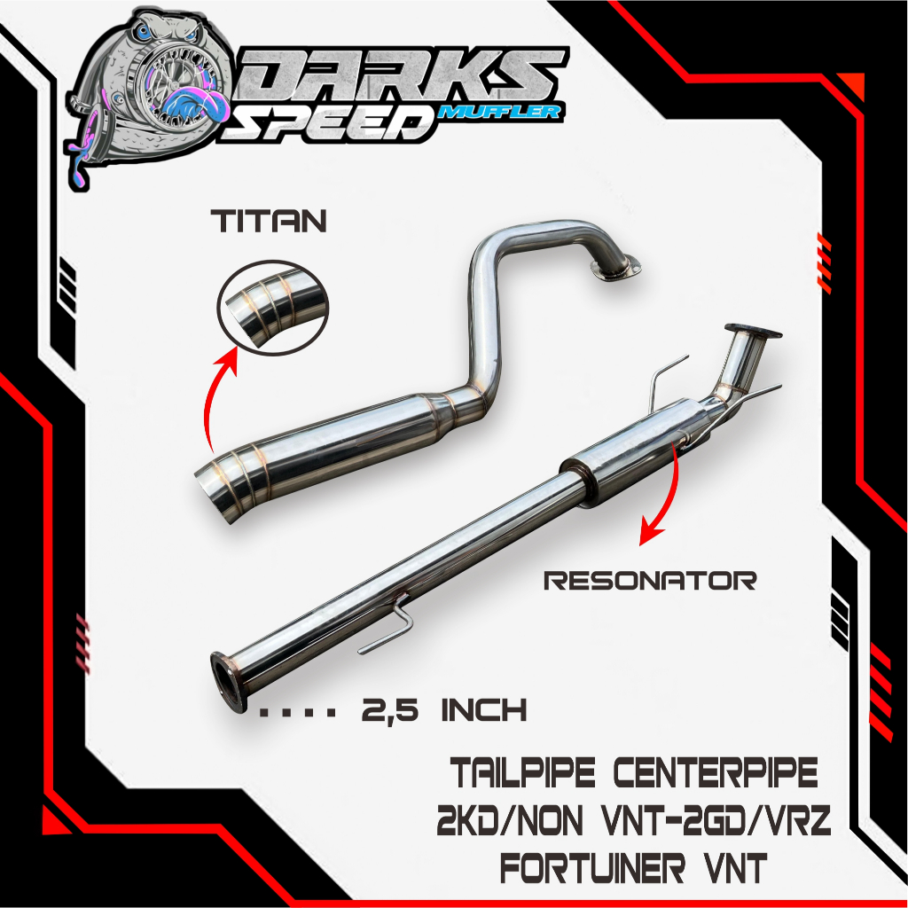 Tailpipe + Muffler Knalpot Toyota Fortuner Diesel 2kd non VNT + VNT