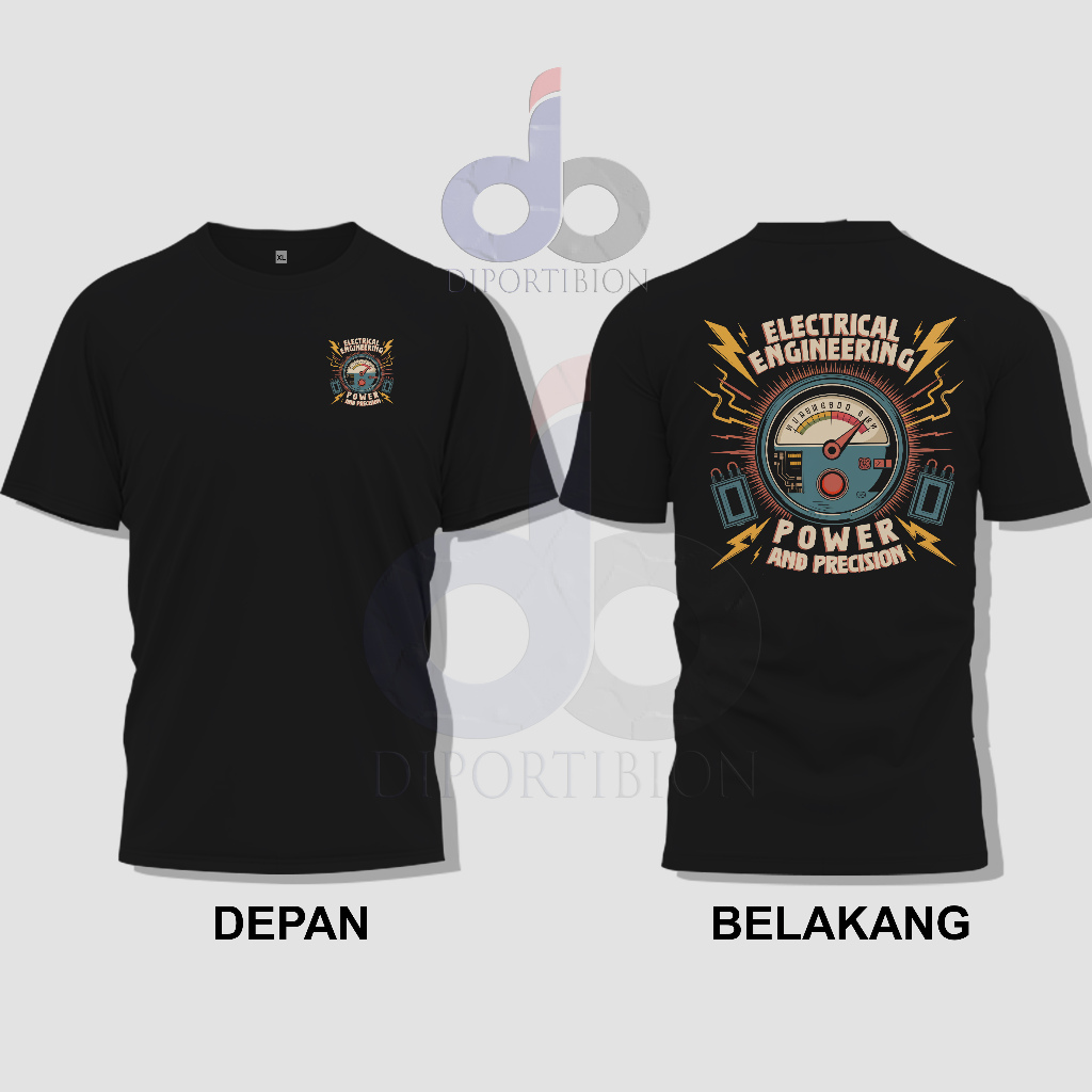 Kaos Teknik Electrical Engineering-Power And Precision | Kaos Distro Lengan Pendek Teknik Listrik